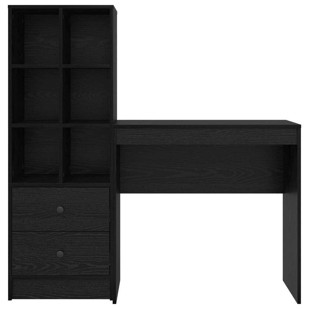 Desk with Drawers 2 pcs Black Oak Effect