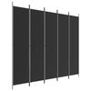 VidaXL Room Divider 5 Panels Folding Room Separator Privacy Screen Partition Living Room Decoration Black 350205