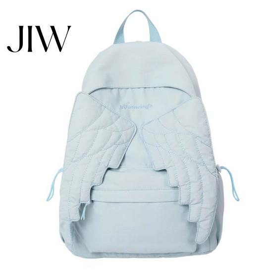Large Bookbag Angel Wing Backpack for Women Girls, Lightweight Nylon School Bag, Daypack Outdoor Travel Commute Girls