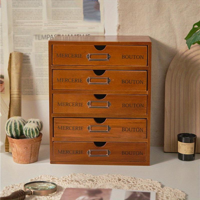 1 шт., 3/4/5 ящиков, ретро-коробка для хранения косметики и офисных принадлежностей, подходит для туалетного столика, школы, офиса, организации вещей в общежитии.