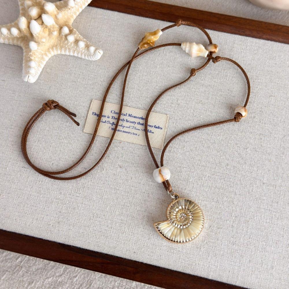 Bohemian Starfish Necklace Wax Rope Beach Vacation Jewelry Fashion Wax Rope Necklace Daily Wear