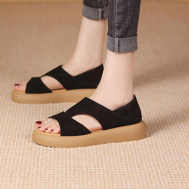 Босоножки на плоской подошве большого размера с сумкой на каблуке, женские, новые, летние, ретро, ленивые, два способа носки, повседневные, пляжные туфли для женщин