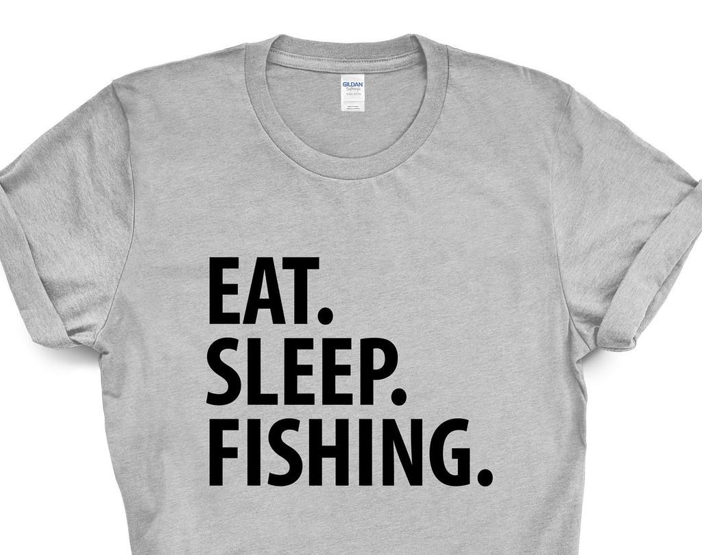 Fishing T-Shirt, Eat Sleep Fishing Shirt Mens Womens Gifts - 3396