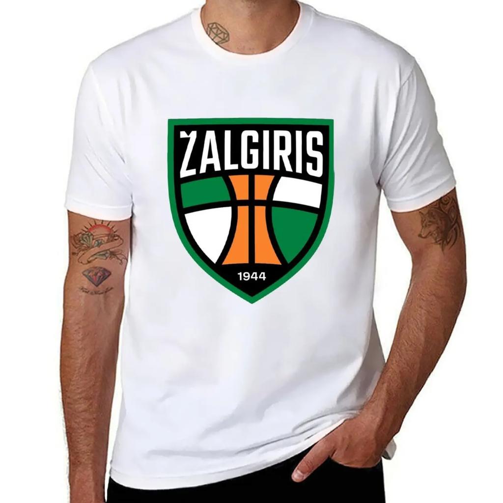 Мужская футболка с логотипом баскетбольной команды ZALGIRIS 1944, винтажная хлопковая футболка со спортивным принтом, повседневный дышащий уличный топ