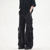 Niche Design Cargo Jeans Male Large Loose Pockets Wide Leg High Street Vibe Straight-Leg Trousers