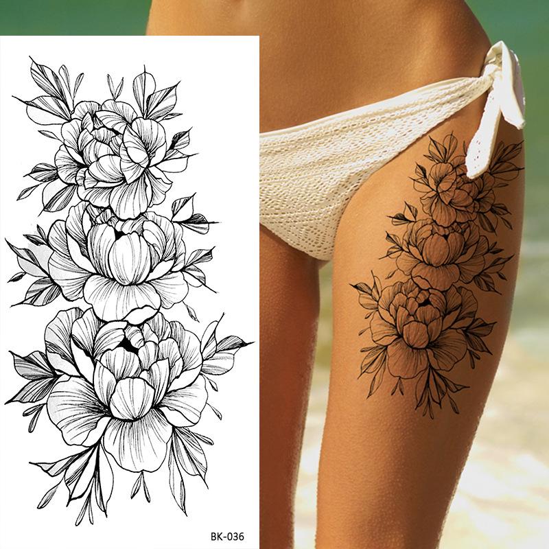 Dark Butterfly Sexy Waterproof Temporary Tattoo Sticker India Women Back Waist Flash Tatoo Girl Body Art Fake Tattoos Realistic