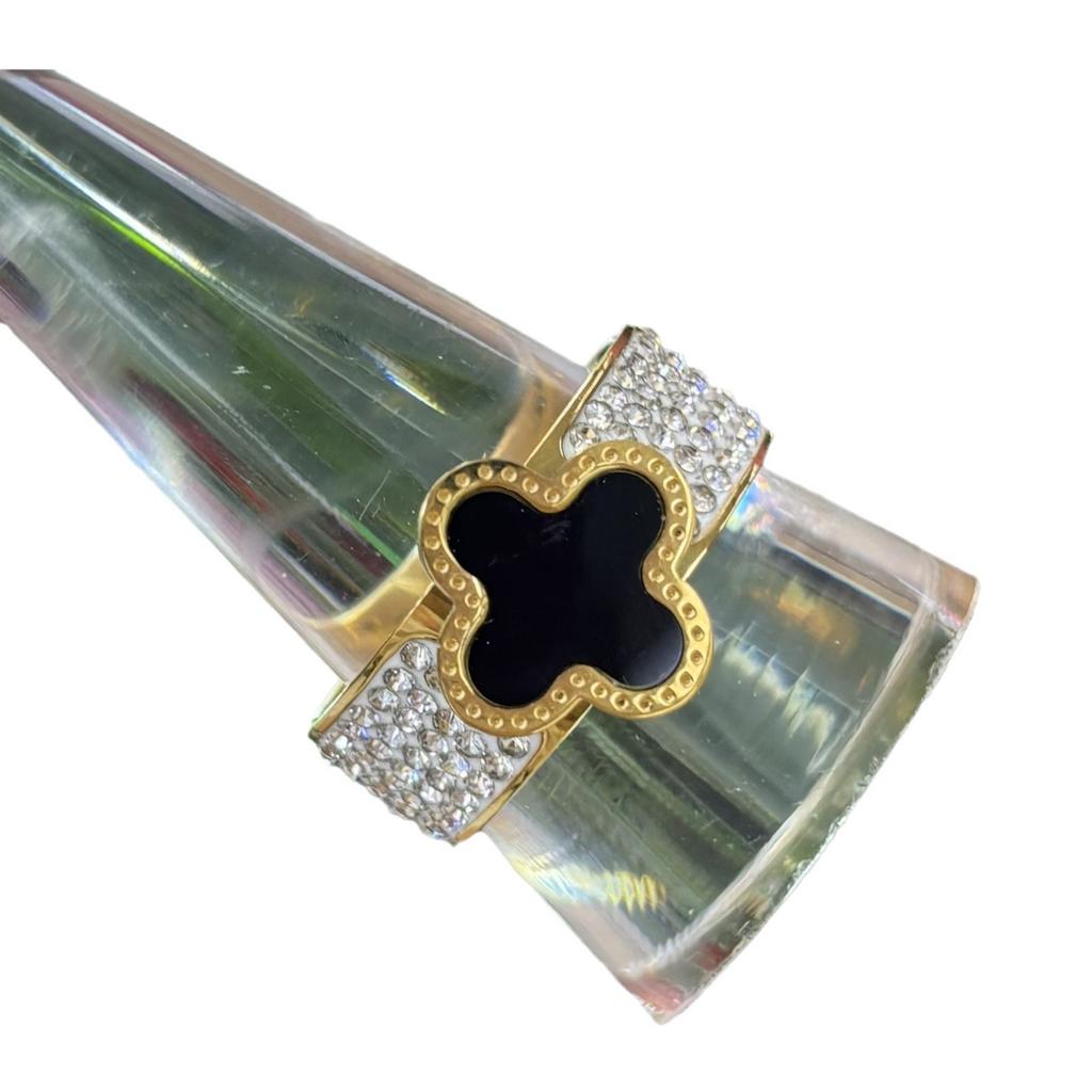 Fashion Classic Versatile Clover Ring Premium Ring Kaleidoscope Fashion Exquisite Tail Ring Pair Ring