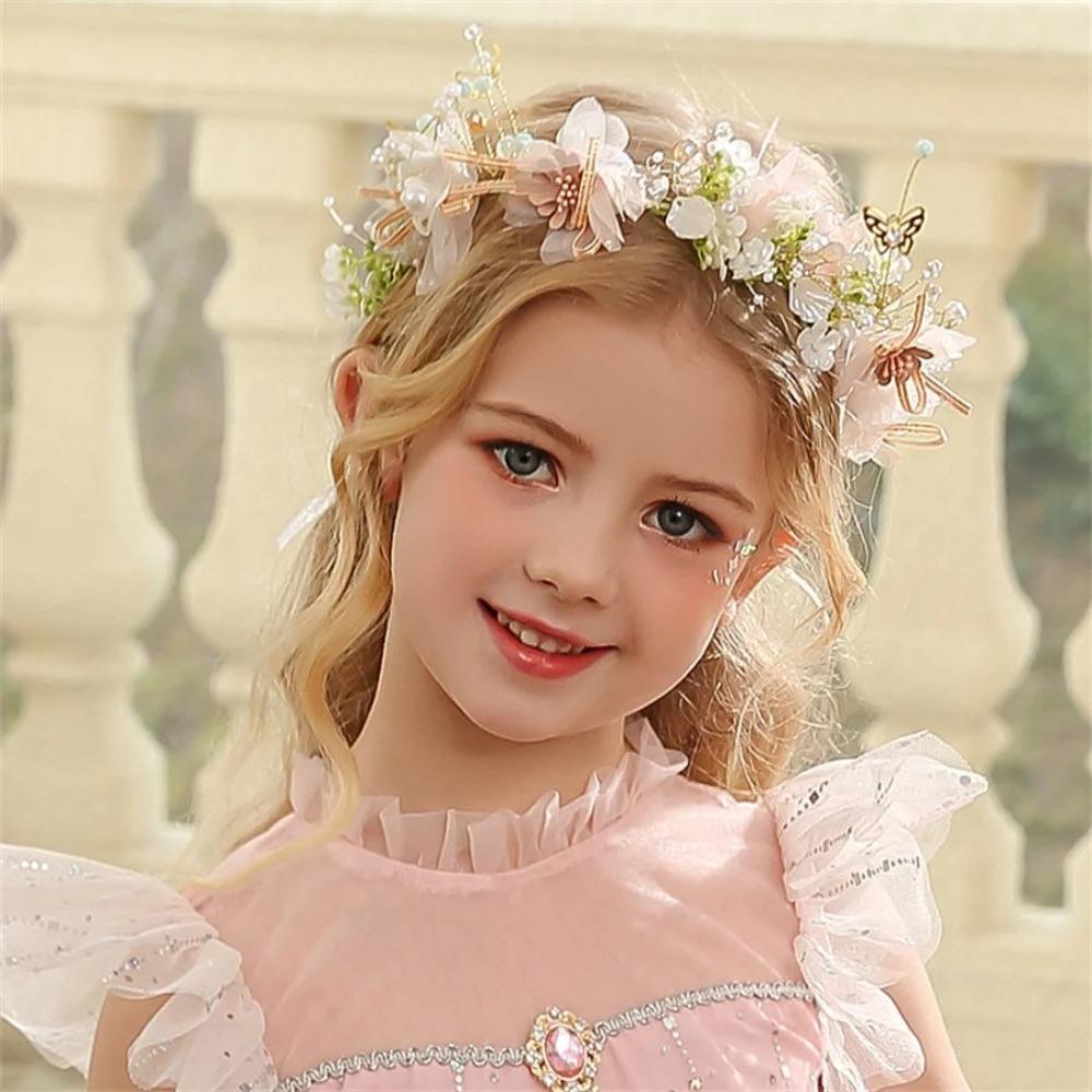 Imitated Pearl Kids Flower Crown Bohemian Head Hoop Cute Head Wreath  Girls Adult Hair accessories