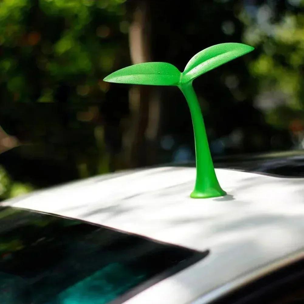 3D-украшение крыши автомобиля, антенна, наклейки на крышу, наружное украшение автомобиля, наклейки на автомобиль, ростки фасоли, саженец, рог дьявола