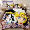 Cute cartoon theme Sailor Moon Tsukino Usagi cartoon comfortable home duvet cover and pillowcase (1 * duvet cover+2 * pillowcase, without core)A2