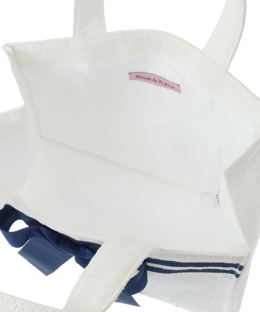 Maison de FLEUR Квадратная сумка-тоут Line Ribbon Jacquard, Белая, F Сумка-тоут, 08000481500