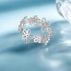 925 Sterling Silver Floral Shadow Lace Ring: Elegant Hollowed-Out Flower Design for Women