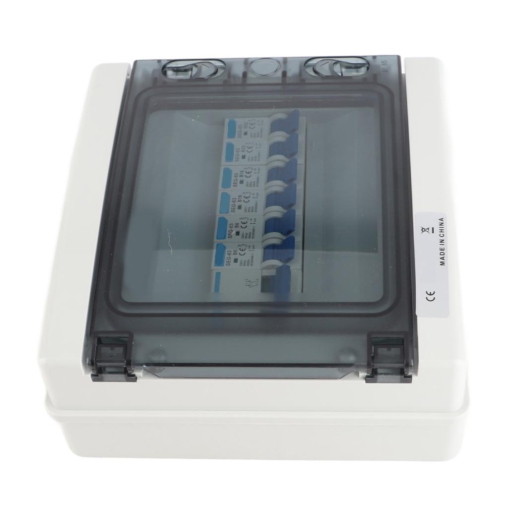 Waterproof Distribution Box 6 MCB(2xB6A+2xB16A+2xB32A) + Main Switch 100A 6 Way Style