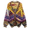 Кардиган 90-х годов, сделано в Австралии, Old, с длинным рукавом, 3D-вязка, M, разноцветный, мужской, б/у