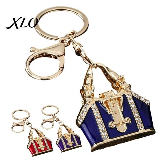 Sparkly Bag Charm Mini Handbag Keychain with Rhinestone, Zinc Alloy Pendant for Decorative Keys Handbags Backpacks, Lightweight Accessory Women