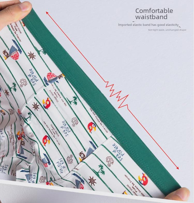 Детские хлопковые трусы-боксеры, 50 штук - Мультяшный дизайн для мальчиков-подростков