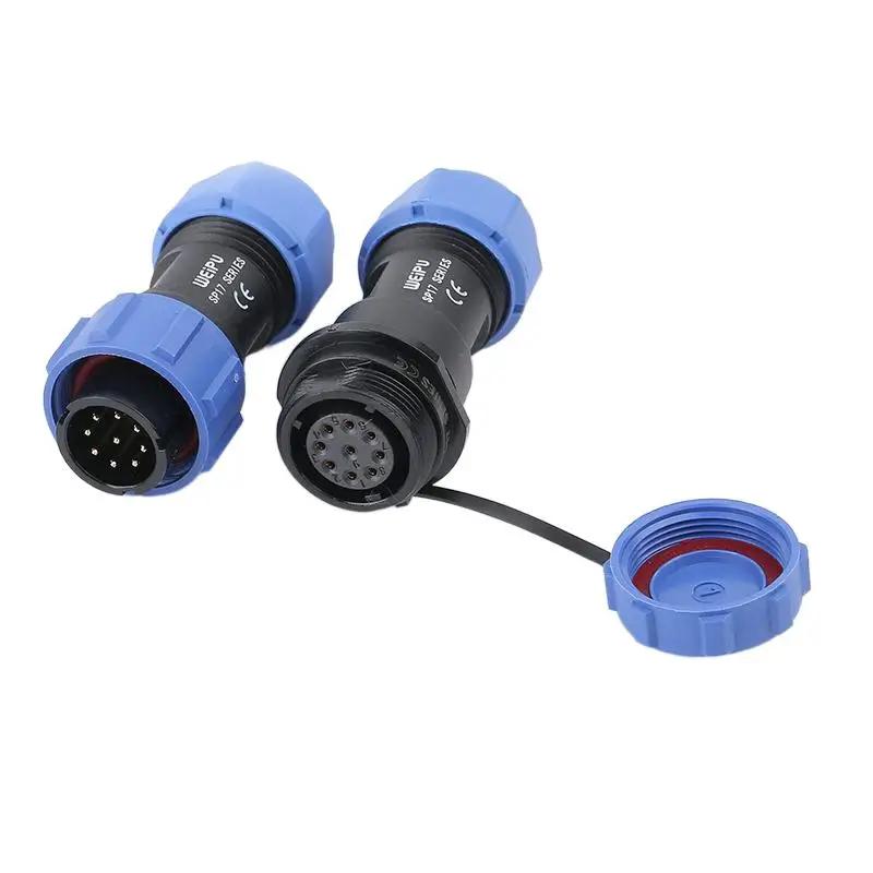 WEIPU SP17 Waterproof IP68 Connector 2 3 4 5 7 9 10 Pin Welding Cable Male Plug Female Socket Adapter Wire to Board Panel Mount
