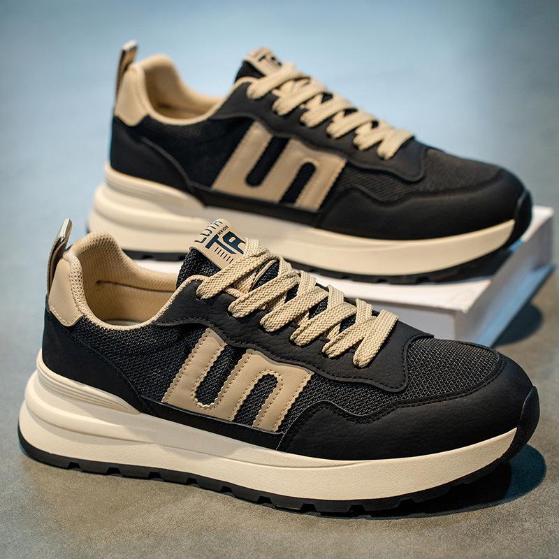 Мужские летние дышащие повседневные кроссовки для бега 2025 - Толстая подошва, износостойкие, универсальные для студентов и отцов.