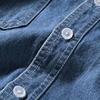 Men Denim Shirt Solid Color Long Sleeve Single Breasted Streetwear Turndown Collar Loose Shirt Coat Jacket Men Clothes