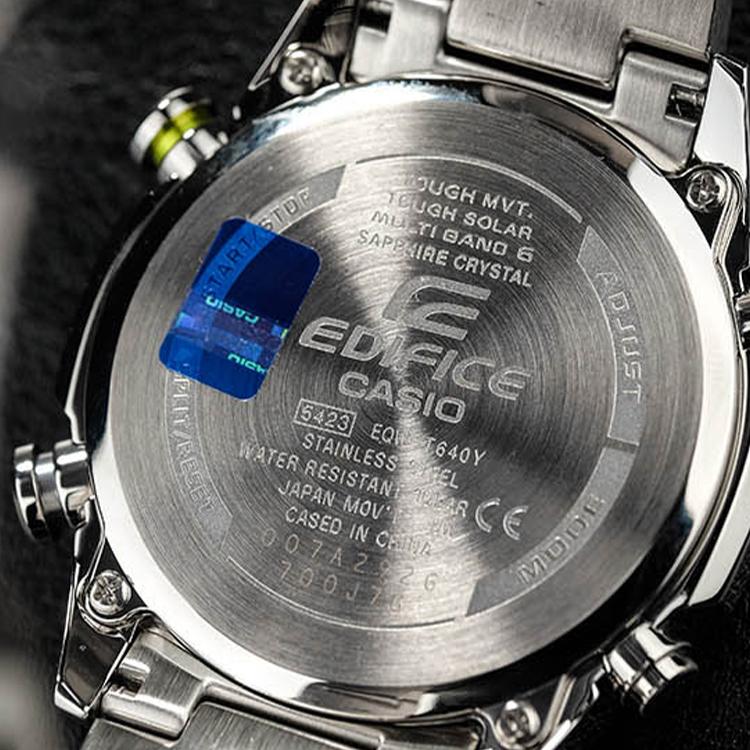 Casio Edifice Business Casual Streamlined Solar Powered Six-Channel Radio Wave Classic Quartz Movement Stainless Steel Strap EQW-T640YDB-1APR