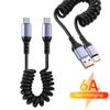 25CM To 1M Spring Short Cable USB Type C Fast Charging Data Cord USB C To Type C Cable For Iphone Lightning Car Power Bank Cabo