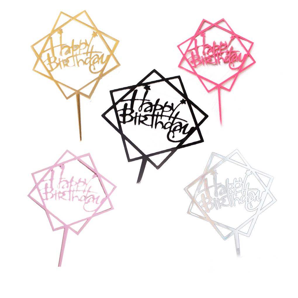 Двухслойная квадратная звезда для торта, акриловая палочка для кекса, украшение на день рождения, десерт