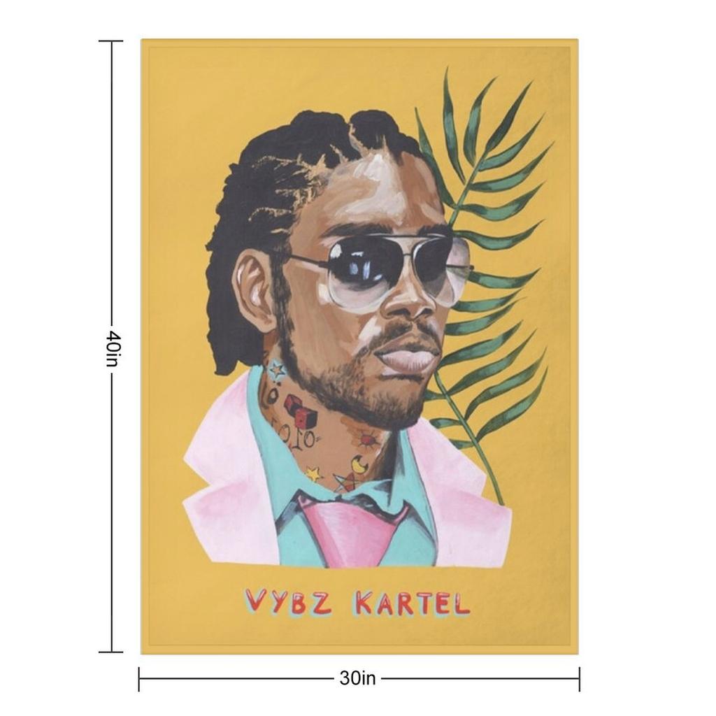 Vybz Kartel. Jamaican Dancehall Hero Throw Blanket Soft warm winter Cute Plaid Designers Blankets