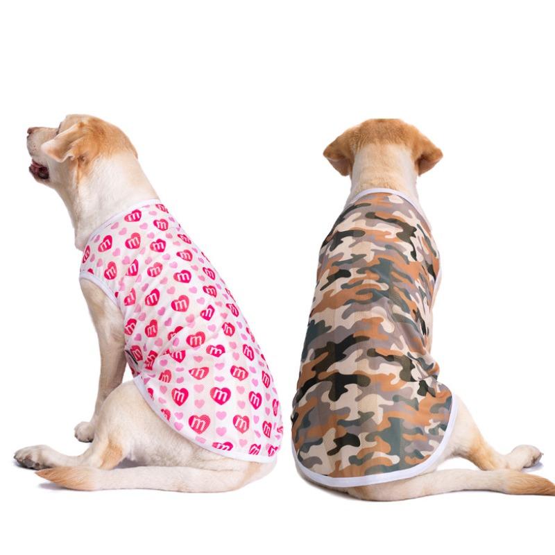 XL-7XL футболка для больших собак, тонкая одежда для собак, летний дышащий жилет для больших собак, одежда для домашних животных