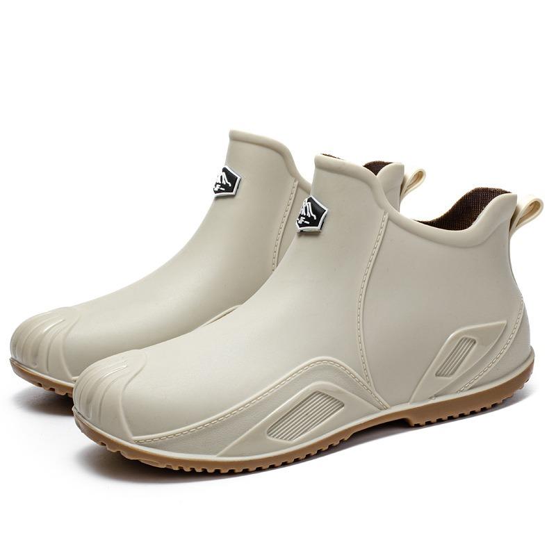 Lightweight Short Rain Shoes Men's Water Shoes Takeaway Rider Special Rain Boots Kitchen Fishing Men's Waterproof and Non-slip Rubber Shoes