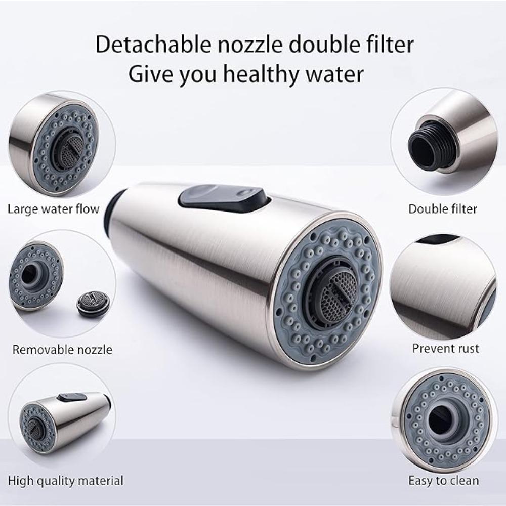Kitchen Sink Faucet Aerator Spray Head Nozzle Pull-Out 360° Rotation Universal Splash-proof Bathroom Head Bubbler Water Saving