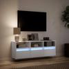 Vidaxl Ścienna Szafka Tv Z Led, Biała, 130X31X45 Cm