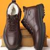 Men's High-Top Genuine Leather Fleece-Lined Winter Shoes