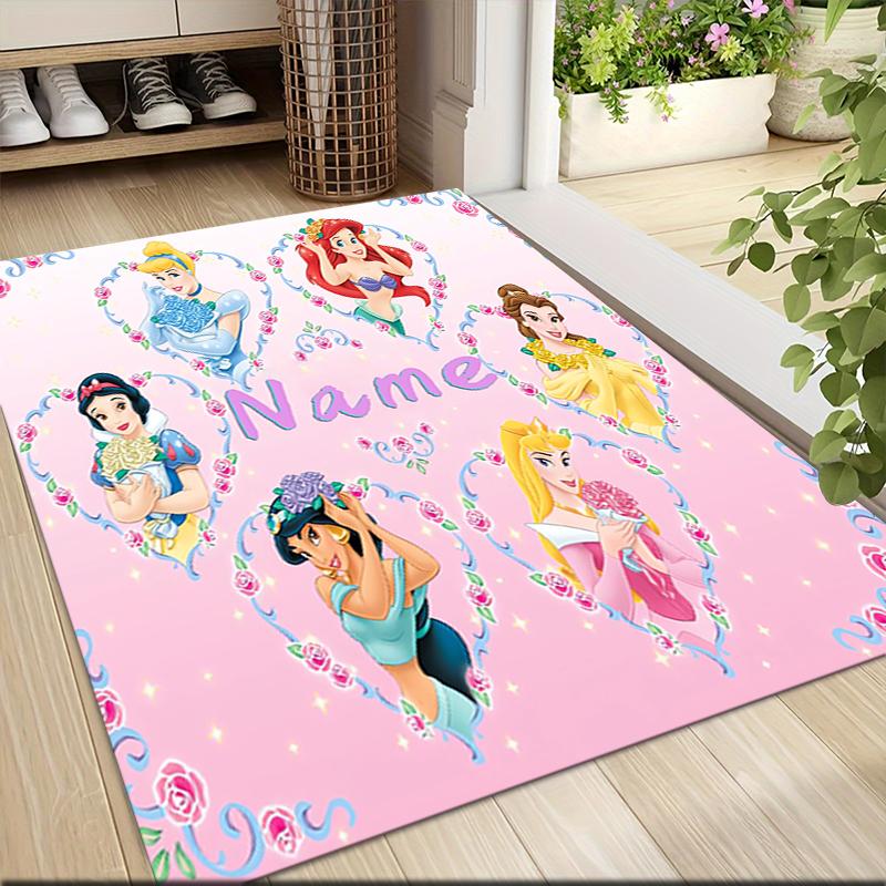 Custom Name Princesses Together Carpet Rug Customizable Soft Washable Anti-Slip Home Living Room Sofa Mats Personalized Rug. 090991