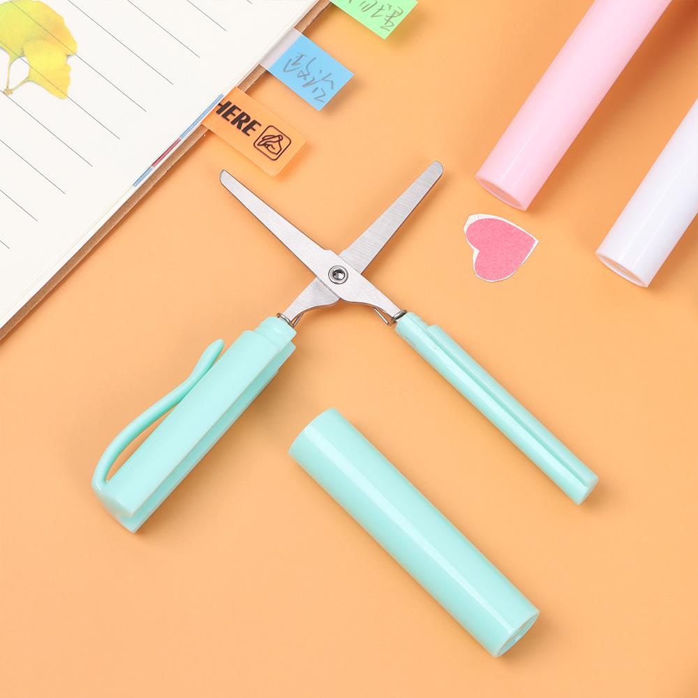 DIY Multifunction Paper-Cutting Art Tool Folding Scissors School Office Supplies Pen Shape Scissors