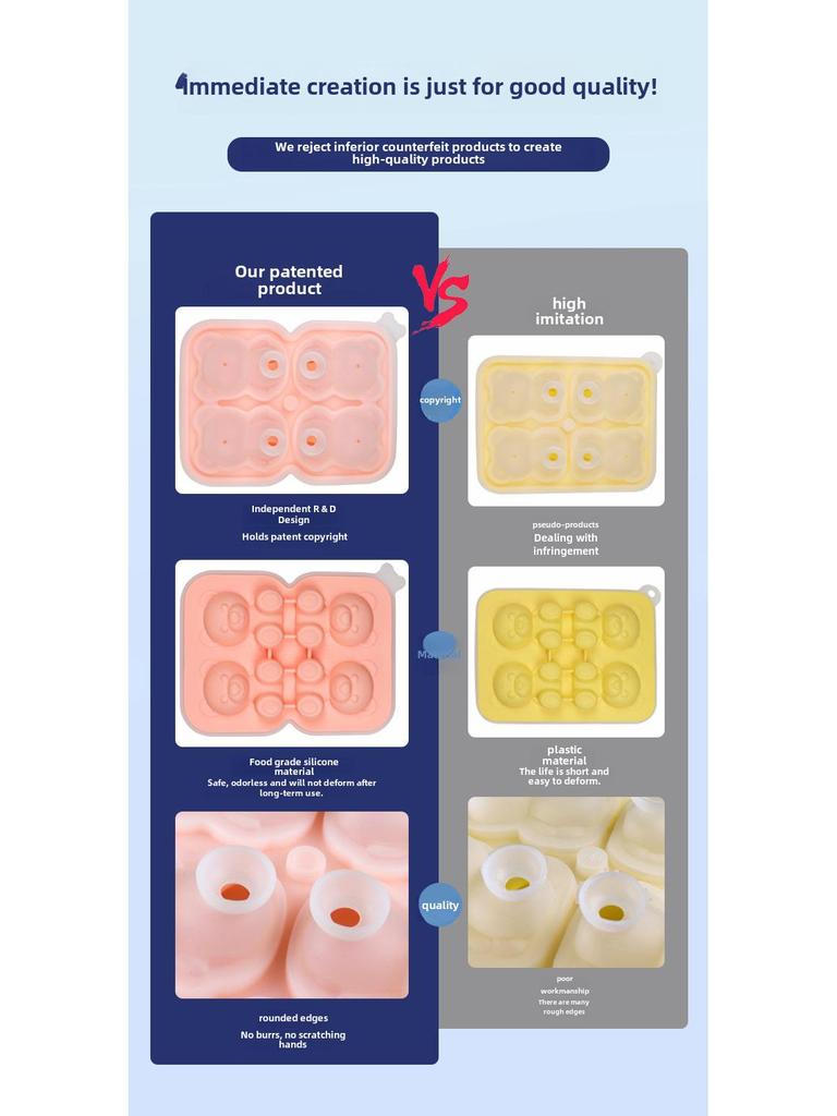 Формы для кубиков льда Bear: Силиконовая форма для льда для замороженных лакомств и ледяных шариков