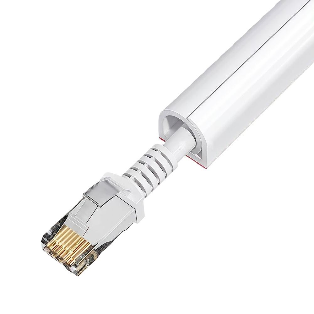 1pc 1m/39.37in Self-Adhesive PVC Cable Management Tube, Invisible Floor Wire Cover for Desk, Wall & Floor Installation