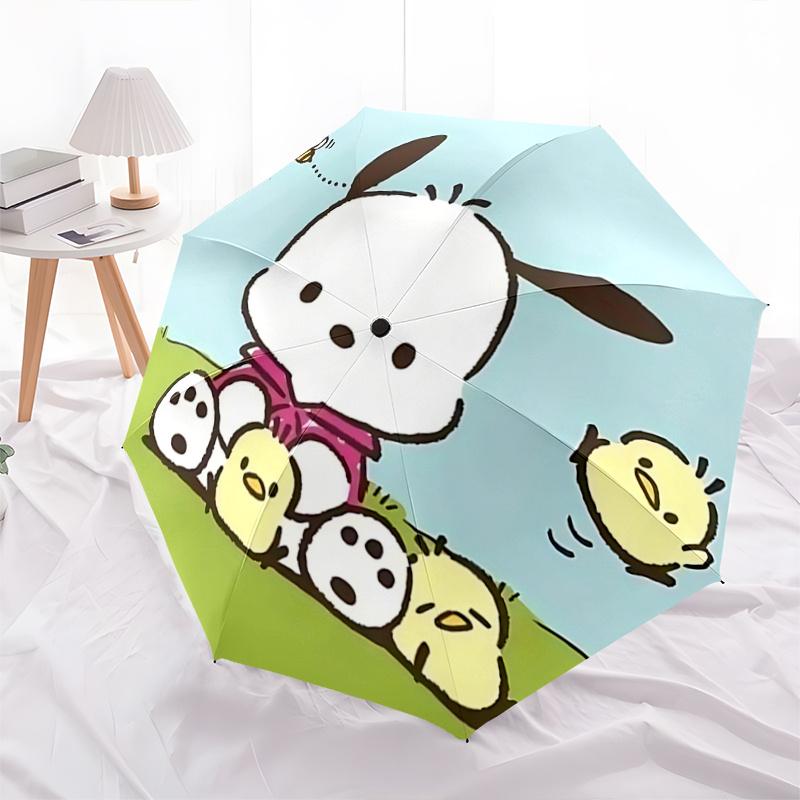 1pc Chibi Friends Outdoor Umbrella - Automatic Opening & Closing, Foldable Design, Iron Frame, Festival Gift for Fans, Travelers, Daily Use.K053