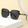 Роскошные безободковые брендовые женские солнцезащитные очки Стильные квадратные без оправы Дизайнерские женские солнцезащитные очки Классический тренд Uv400