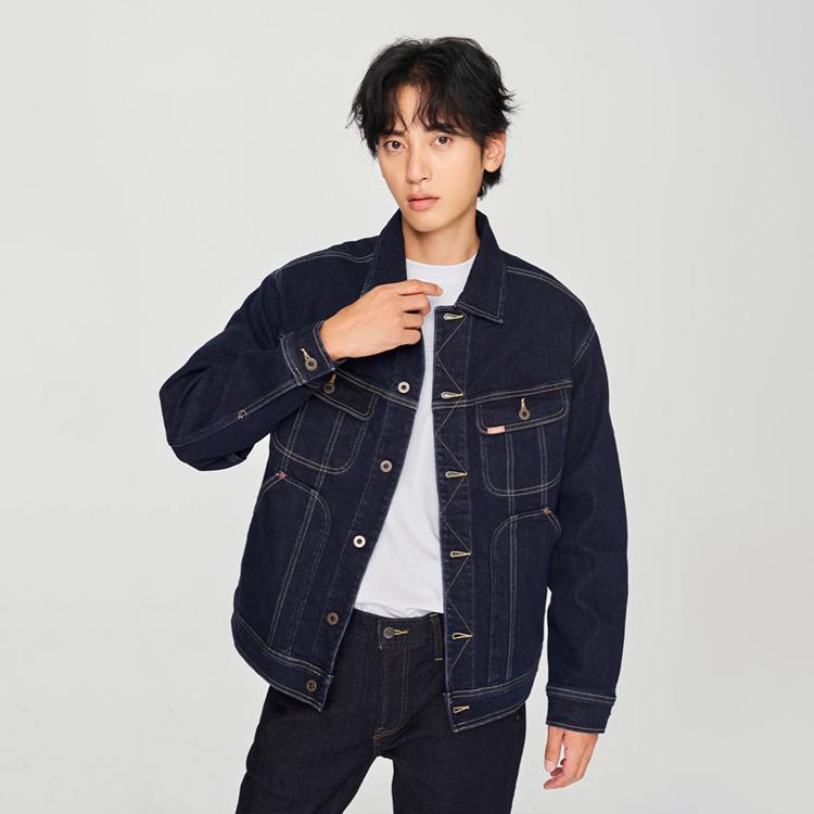 Lee FW24 Удобная версия 101 Шерстяная джинсовая куртка-косуха Мужские куртки Темно-синий LMT007863203488A06055