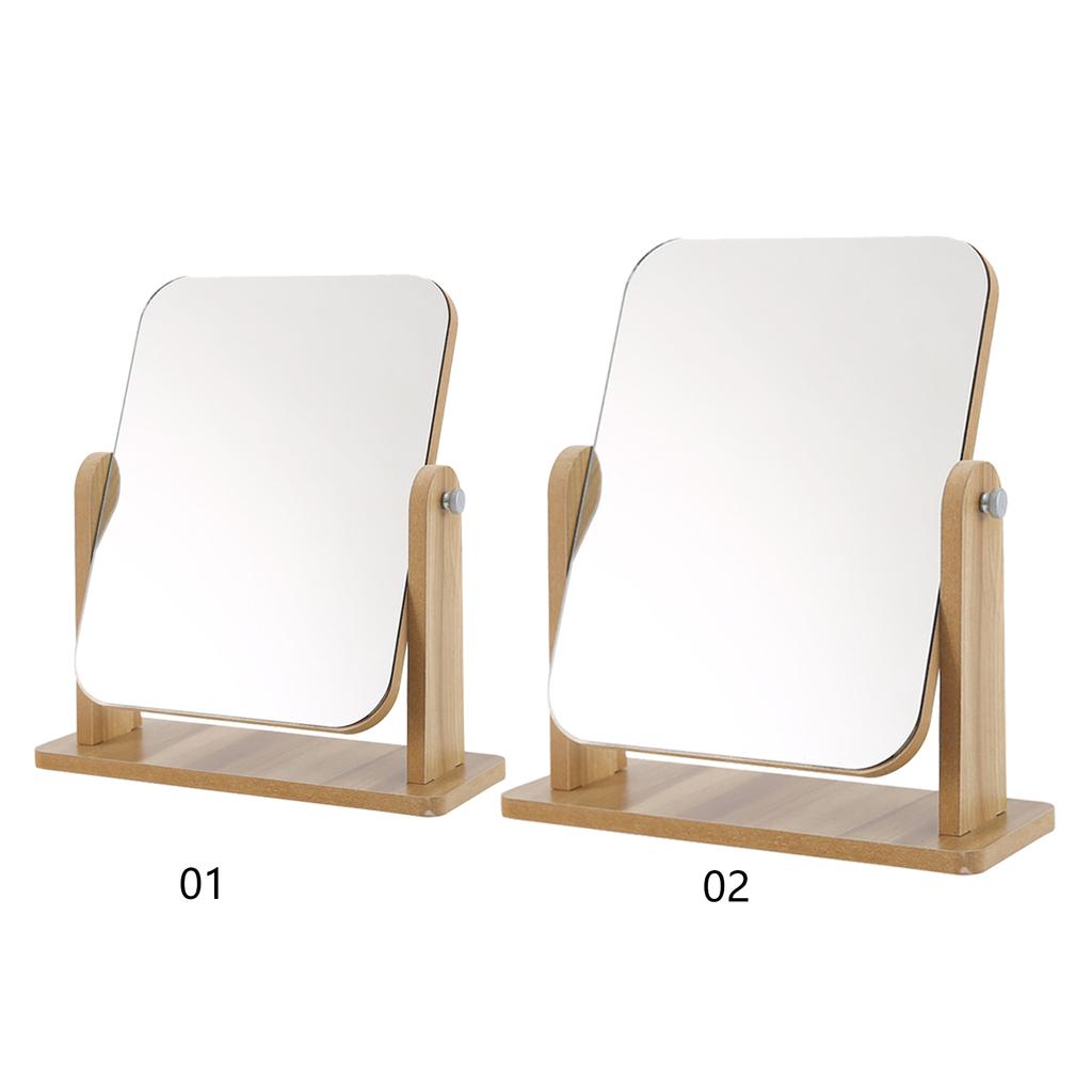 Декоративное зеркало HD классическое настольное зеркало на деревянной основе, вращение на 360 градусов, стабильное для дома, ванной комнаты, спальни