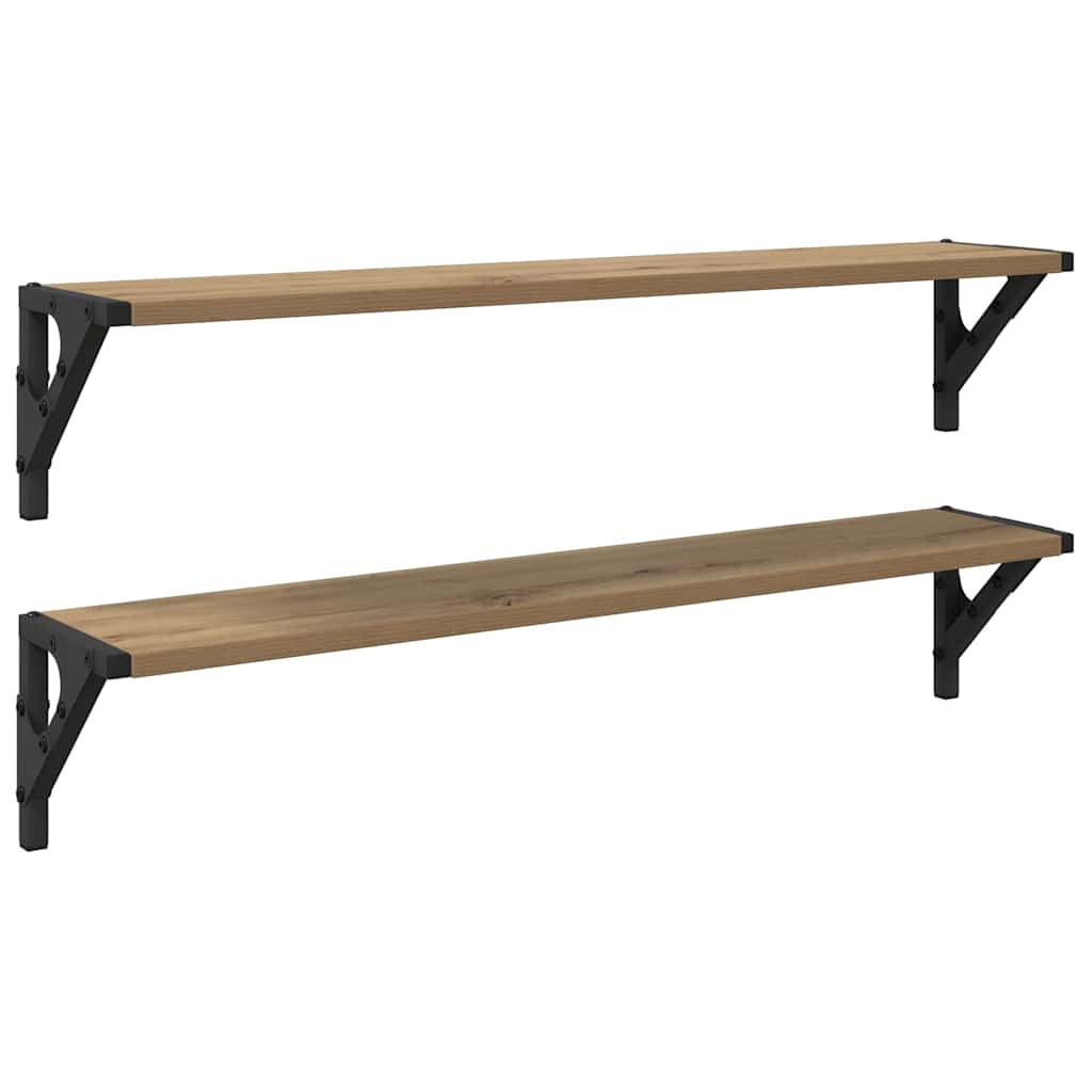 Wall Shelves 2 pcs Artisan Oak 80 x 15 x 15.5 cm Wood Based Material