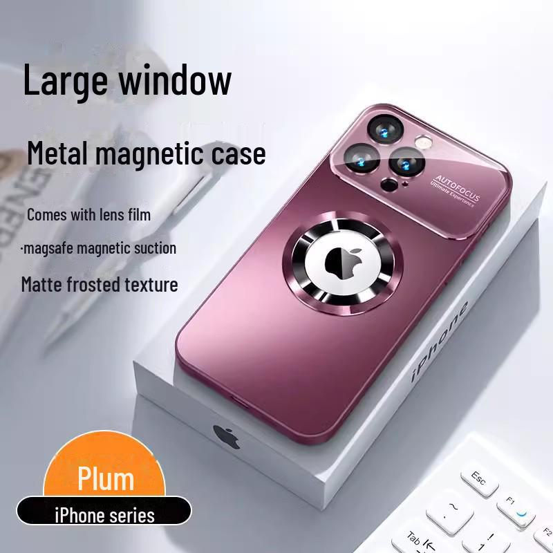 Магнитный матовый защитный чехол для iPhone 15, 14 и 13 Pro Max — защита от падений, большой дизайн с окном