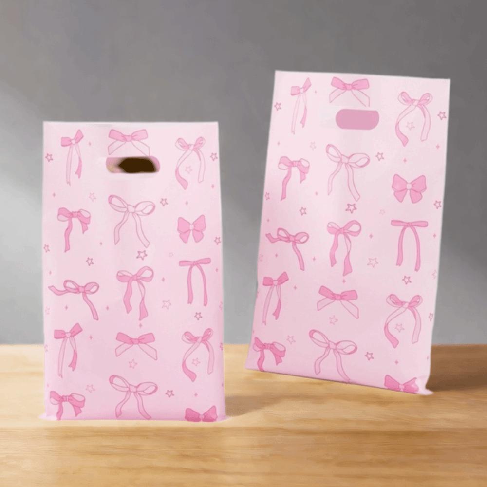 10/25/50pcs Plastic Candy Cake Storage Bag Sweet Bow Baby Shower Gift Bag Wedding Party Decor