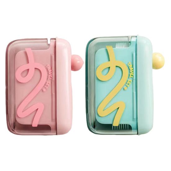 Portable Floss Pick Dispenser Automatic Pop-Up Dental Flosser Case Reusable Refillable Travel Floss Stick Holder Container Box