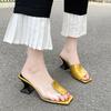 Women's Shoes Summer Transparent Film Slippers Color Matching Half Drag Sandals Open Toe Thick Heels Women Shoes