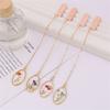Zinc Zinc Alloy Pendant Flower Bookmark Literary Crystal Book Clip Bookmark Pendant Book Lovers