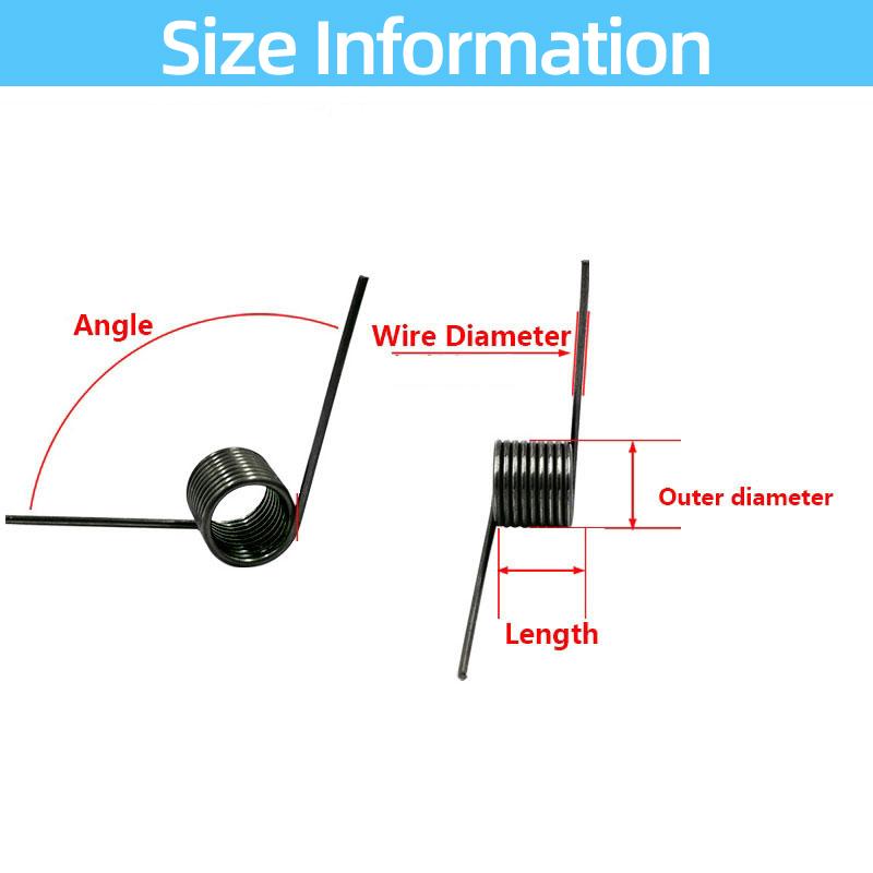 5PCS 65Mn Steel Helical Torsion Spring V-Shaped Helicaltorsio Ring Wire Diameter 0.7mm Angle 60/90/120/180 Degrees