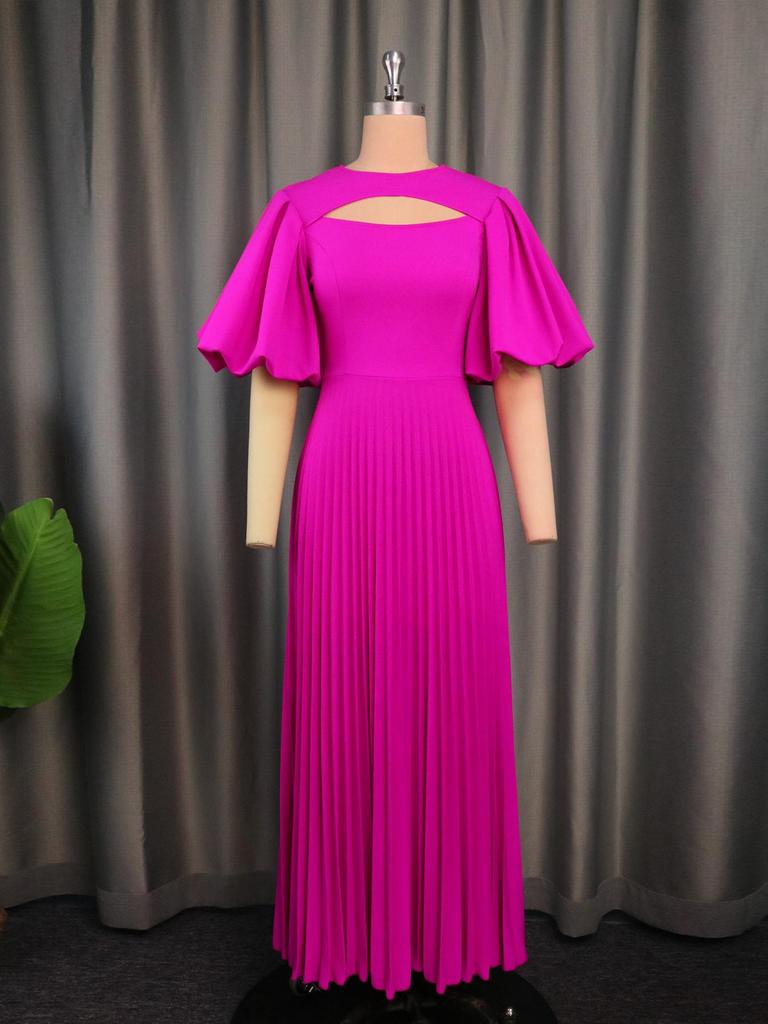 AOMEI Плиссированные вечерние платья с розами для женщин, сексуальные короткие рукава-фонарики с вырезом на груди, элегантные африканские платья для празднования дня рождения, свадьбы, гостя