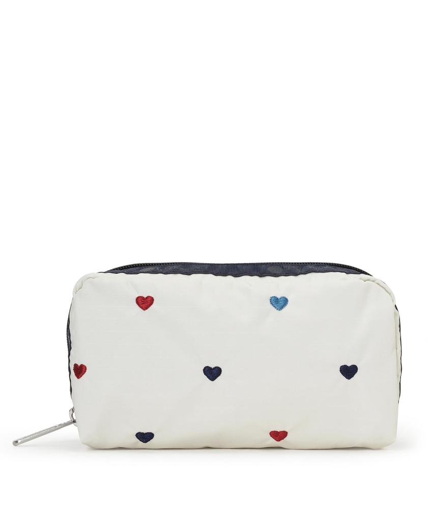 Косметичка ПРЯМОУГОЛЬНАЯ Вышивка Сердечко [LeSportsac] [Официальный] КОСМЕТИЧКА/6511/Трехцветный