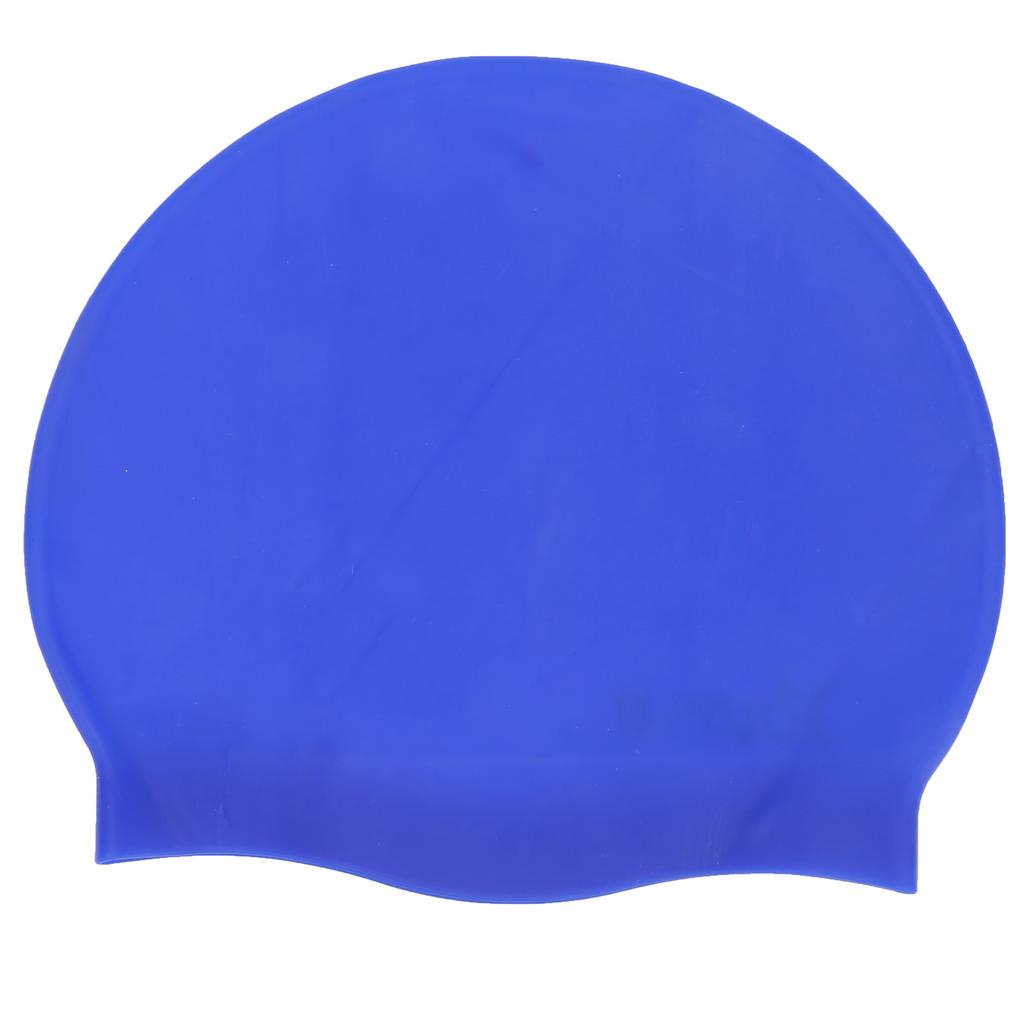 Waterproof Swimming Cap High Elasticity Silicone Swimming Hats Protect Ears for AdultsDark Blue